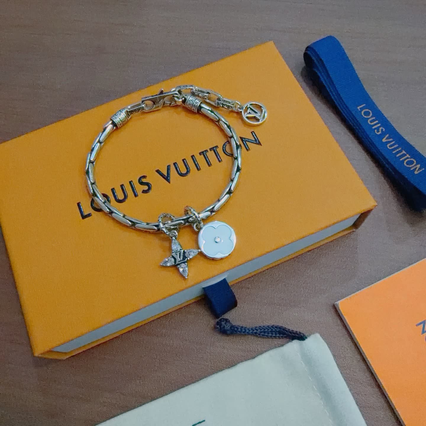 Louis Vuitton Silver Bracelet with Charms